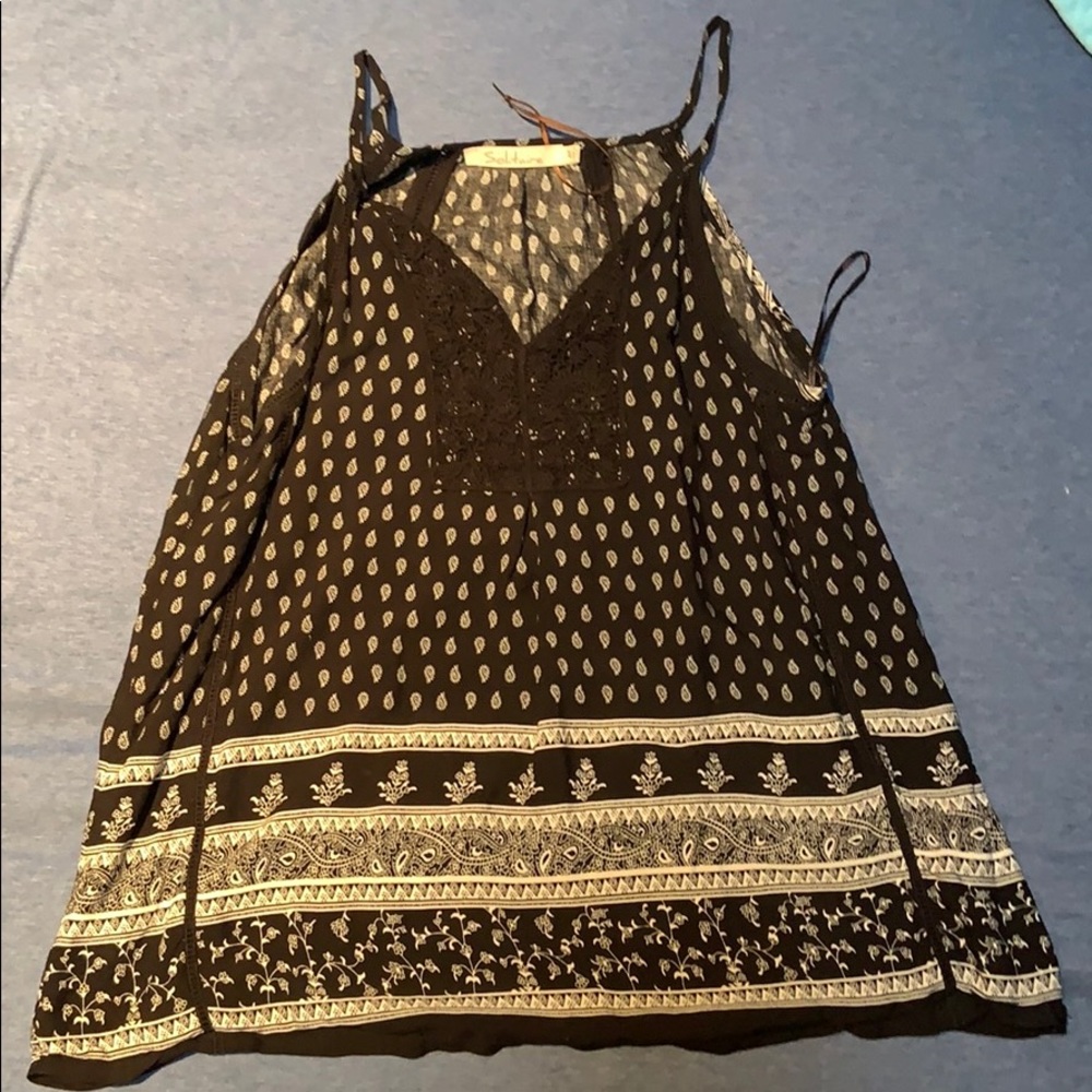 Black Paisley Patterned Swing Shirt